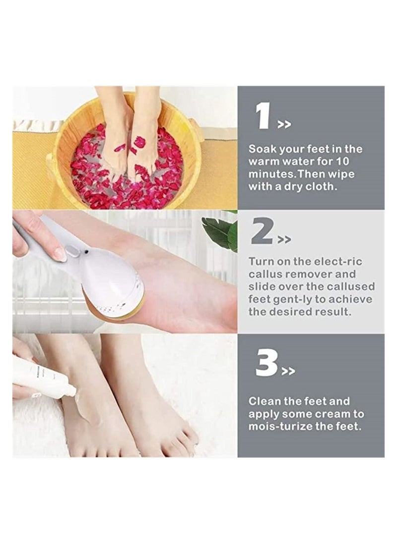 Generic - Electric Foot Callus Remover, USB Rechargeable Pedicure File Tools, Professional Electric Foot Grinder with 3 Grinding Heads, Heel Care Tool for Remove Hard Cracked Skin Dead Skin, 3 Speed - Image 1