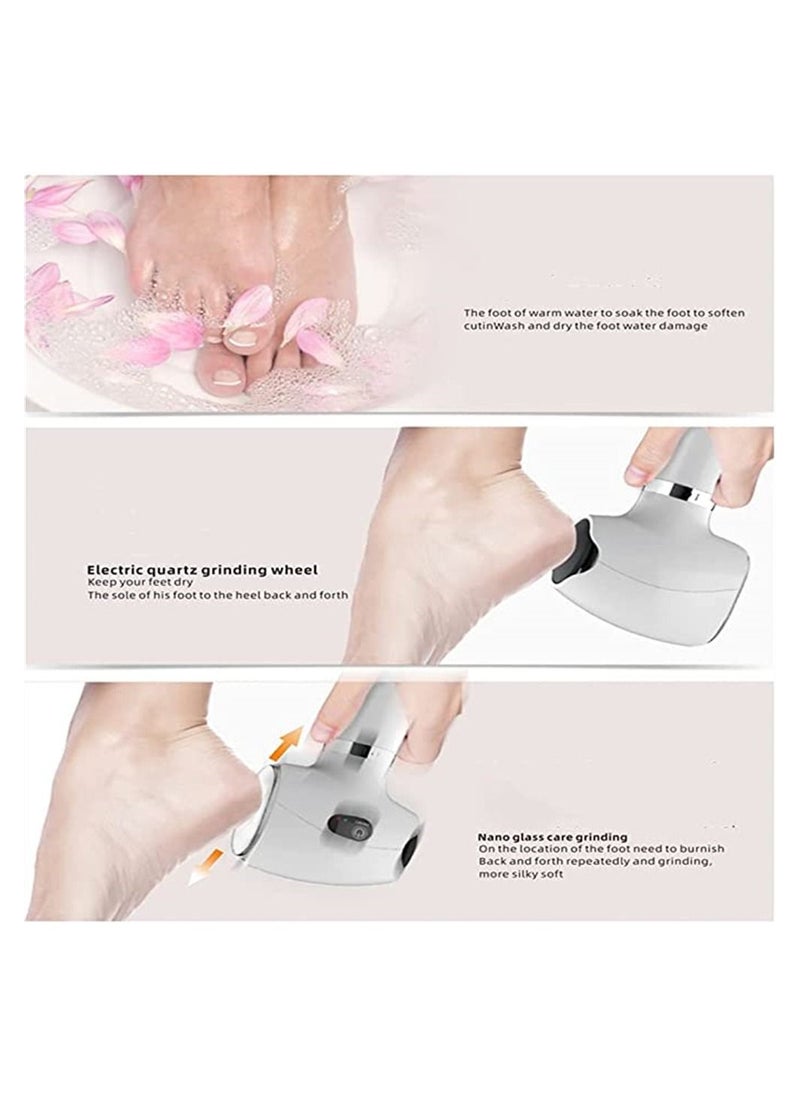 Generic - Electric Foot Callus Remover, USB Rechargeable Pedicure File Tools, Professional Electric Foot Grinder with 3 Grinding Heads, Heel Care Tool for Remove Hard Cracked Skin Dead Skin, 3 Speed - Image 1