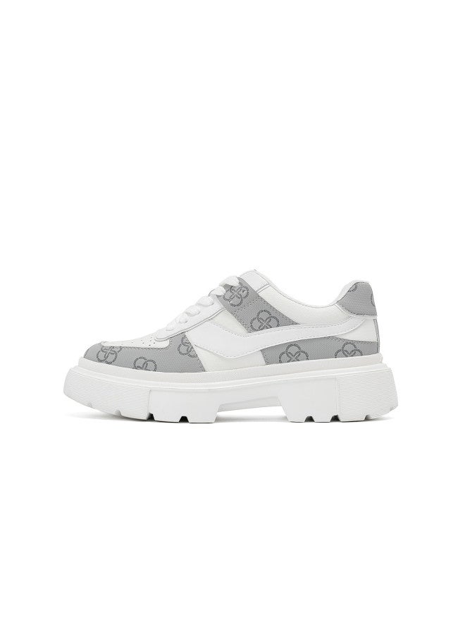 AOKANG Sports Leather Shoes】 Women's Shoes Spring Sports Leather Shoes Casual Sneakers With Color Blocking, Trendy Cushioning, And Comfortable Leisure Wear For Women - Image 5