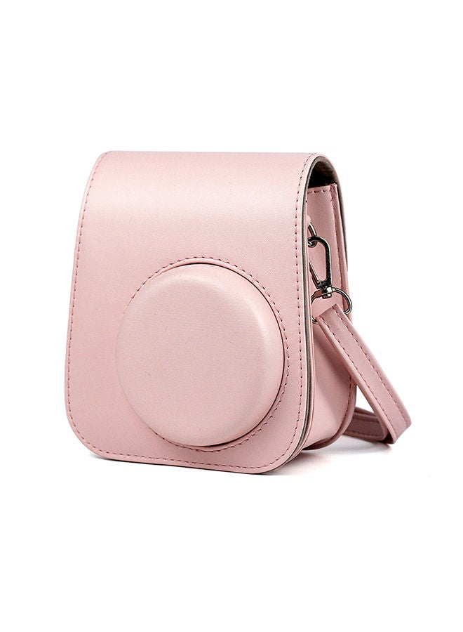NIBEMINENT Instant Camera Case Bag With Strap For Fujifilm Instax Mini 11 Pink - Image 1