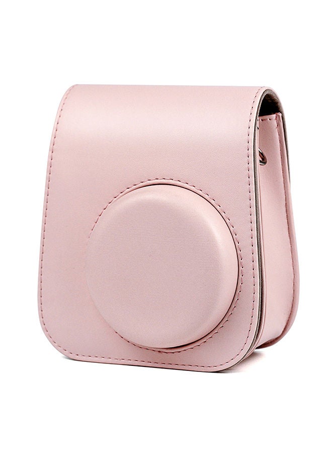 NIBEMINENT Instant Camera Case Bag With Strap For Fujifilm Instax Mini 11 Pink - Image 3