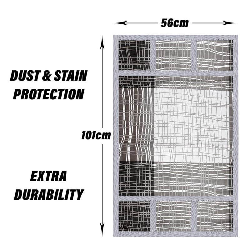 Kuber Industries Fridge Top Cover | PVC Fridge Top Cover | Black Lining Fridge Top Cover | Refrigerator Cover with 6 Side Pockets | Refrigerator Top Protector | Appliance Cover | Gray - Image 3