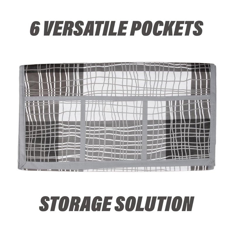 Kuber Industries Fridge Top Cover | PVC Fridge Top Cover | Black Lining Fridge Top Cover | Refrigerator Cover with 6 Side Pockets | Refrigerator Top Protector | Appliance Cover | Gray - Image 5