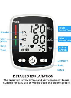 جوشبيرغ جهاز قياس ضغط الدم المزدوج المستخدمين x99 قراءات آلة ضغط الدم مع صوت قابل للتعديل المعصم الكفة BP مراقب للاستخدام المنزلي مع حقيبة حمل  - Image 2