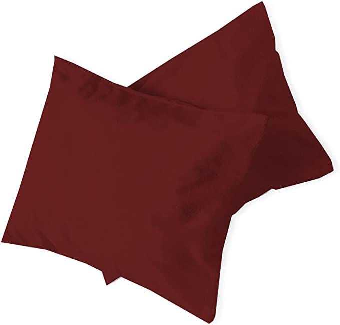 MAHAVEER COTTON Mahaveer Cotton Waterproof Pillow Protector Zippered Pillow Encasement Maroon Zippered Pillow Protectors 24 X 24 Inch  - Image 3