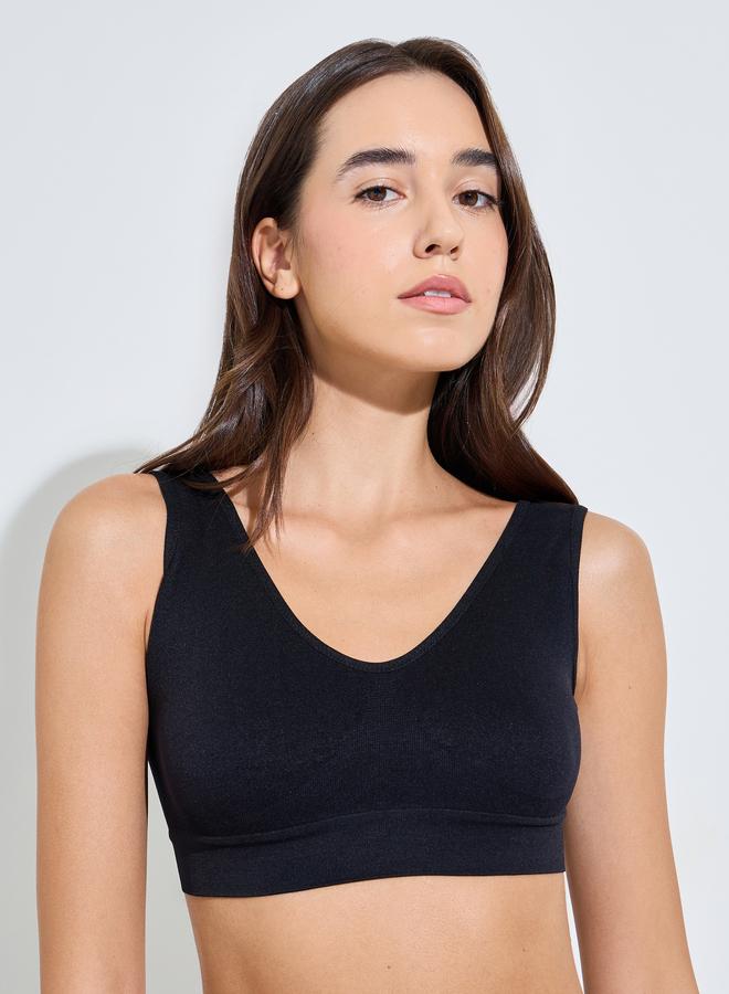Styli Pack of 2 - Seamless Non Padded Comfort Crop Top - Image 4