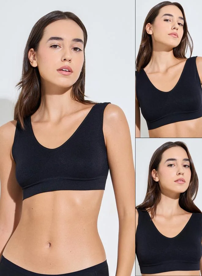 ستايلي Pack of 2 - Seamless Non Padded Comfort Crop Top