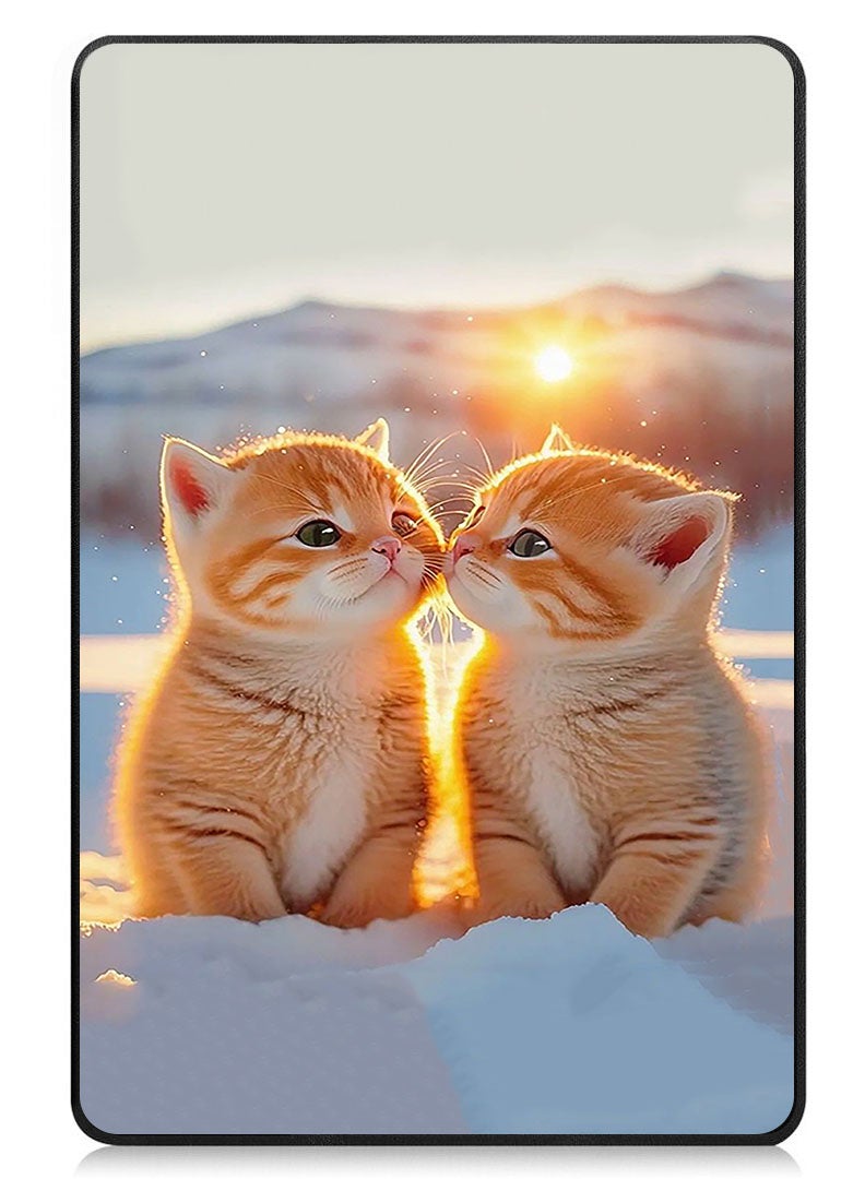 Theodor Protective Flip Case For Apple iPad Pro 13 (2024) With Trifold Stand Auto Wake Sleep Shockproof Cover Cute Cats - Image 1