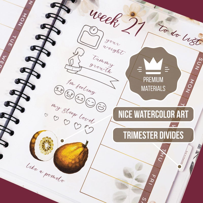 pearhead Giftellino First Time Moms Pregnancy Journal - Keepsake Pregnancy Memory Book for Expecting Mothers - Pregnancy Baby Bump Notebbok - Pregnancy Checklist Planner - Image 2