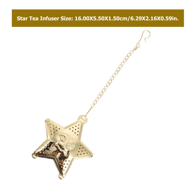 Stainless Steel Fine Mesh Tea Infuser With Chain Star Moon Shape 2 Pieces - Image 3