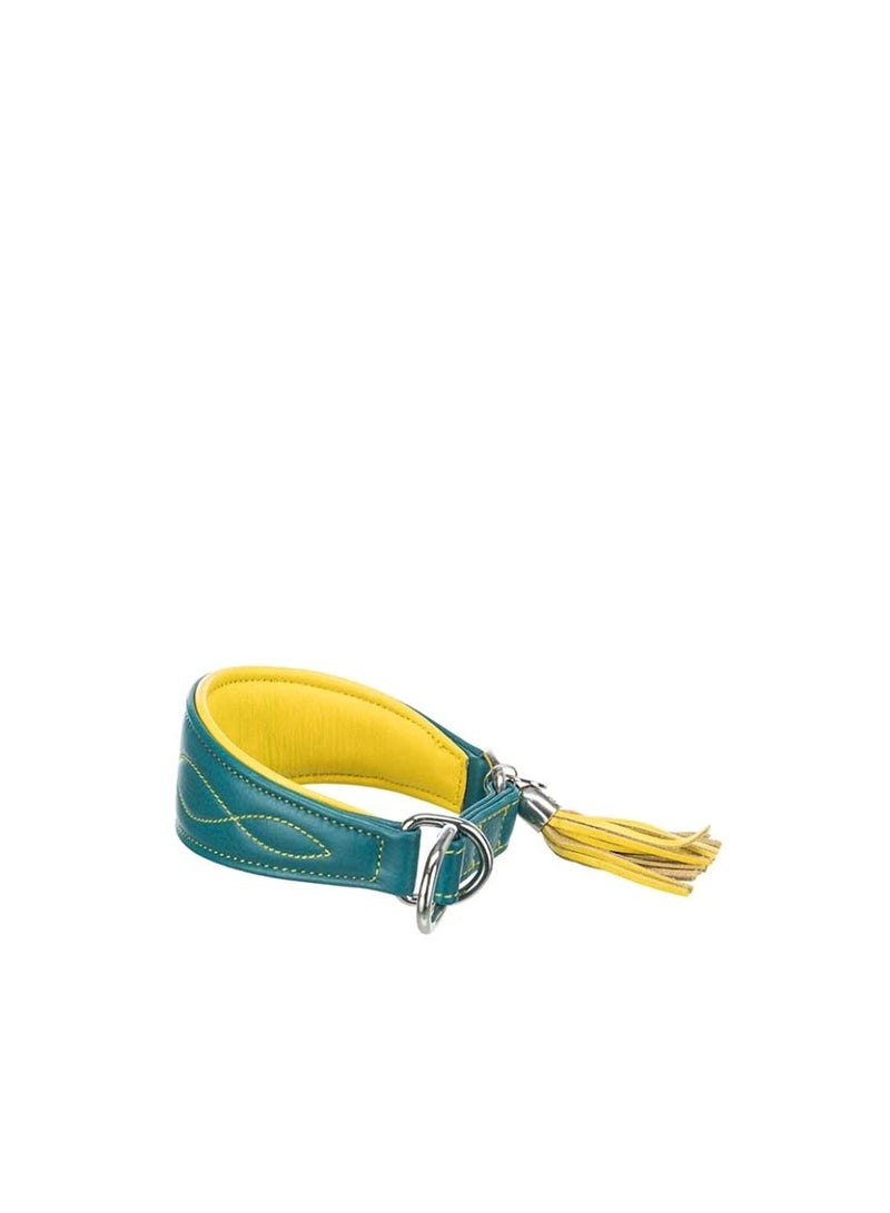 Trixie Active Comfort Collar Petrol & Yellow For Greyhounds Dogs - Image 2