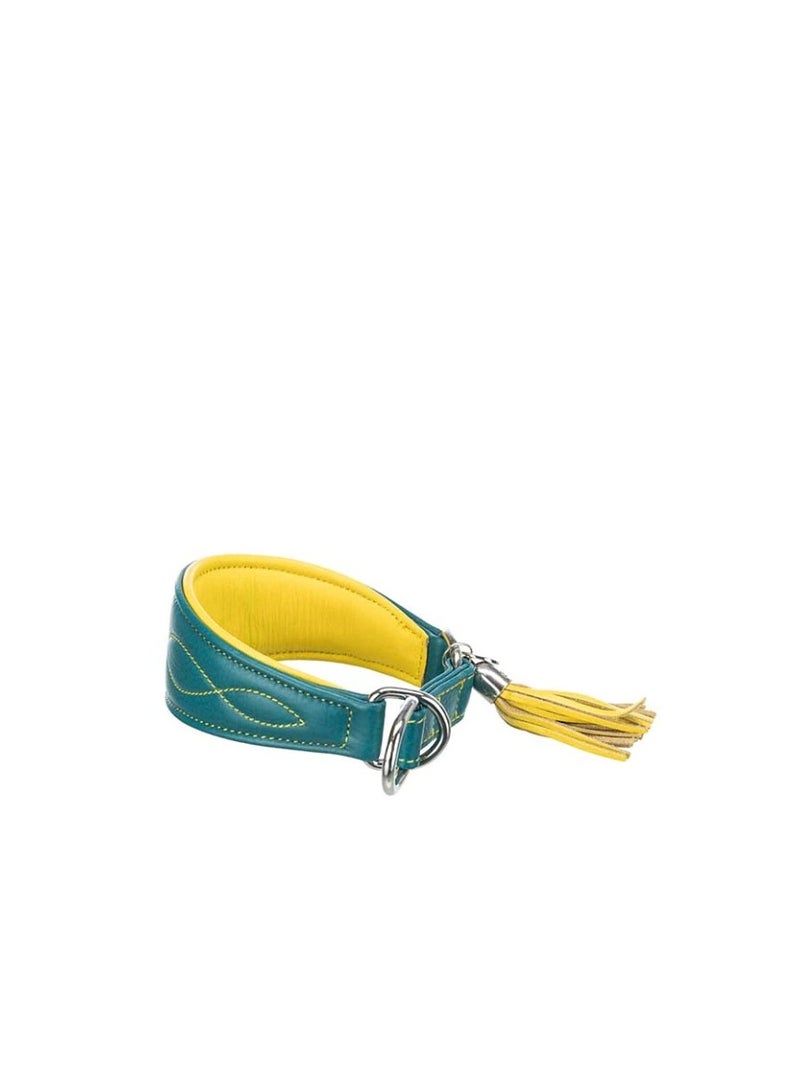 Trixie Active Comfort Collar Petrol & Yellow For Greyhounds Dogs - Image 3