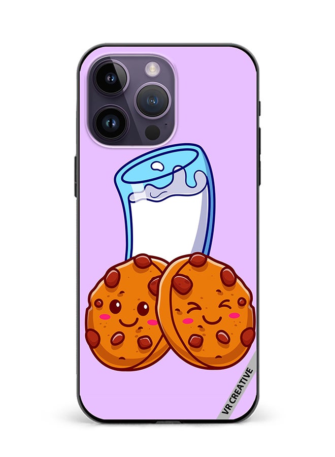 VR CREATIVE Protective Case Cover For Apple iPhone 16 Pro Max Milk And Cookies Design Multicolour