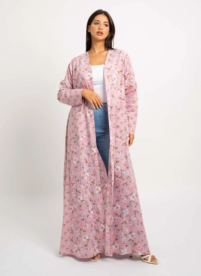 Kaafmeem Rose Sprig A-Cut Abaya