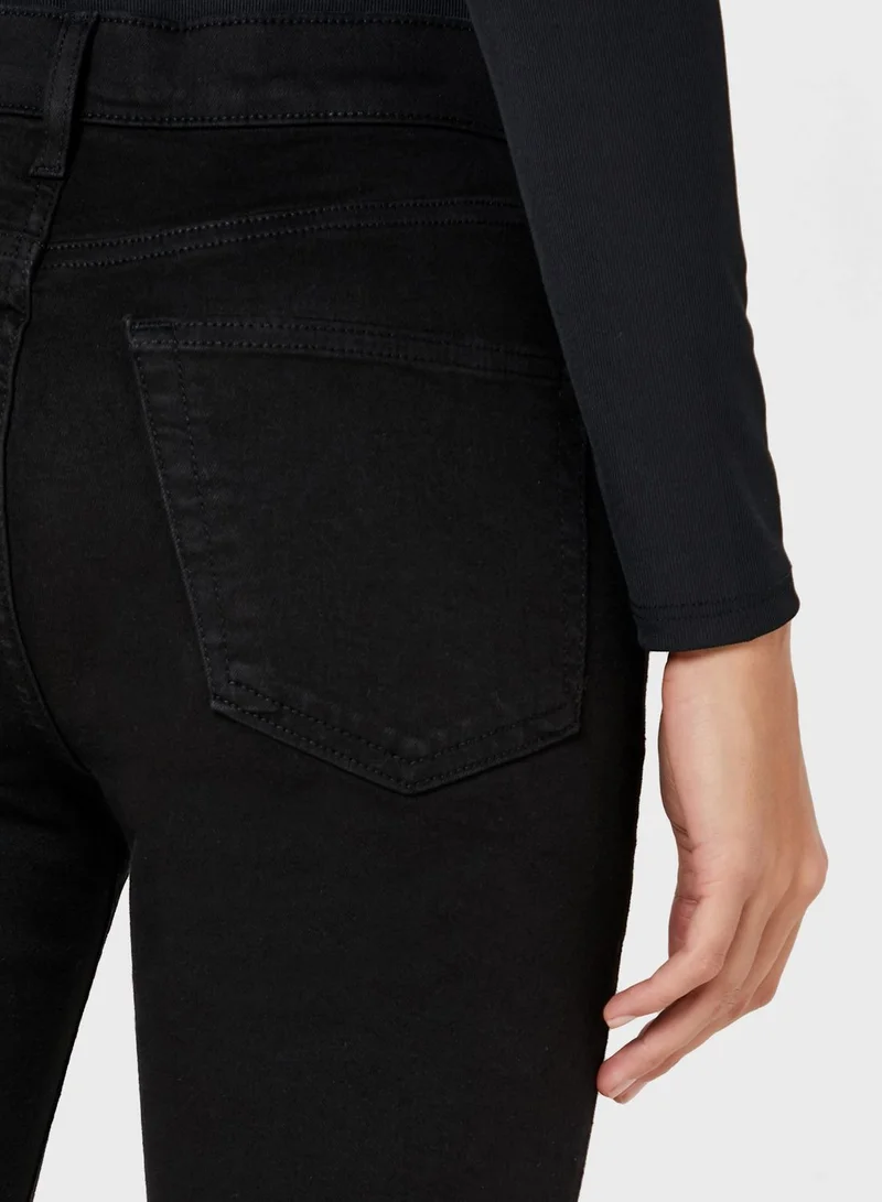 Topshop Petite Jamie High Rise Ripped Skinny Jeans