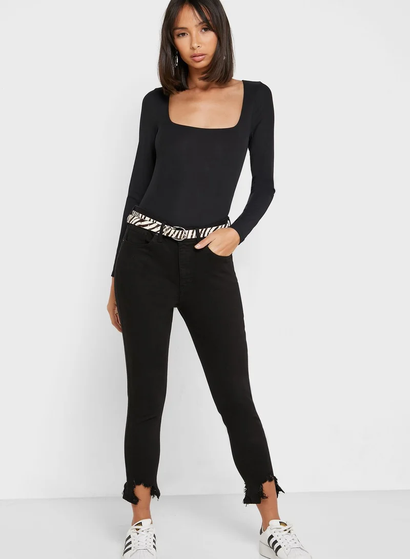 Topshop Petite Jamie High Rise Ripped Skinny Jeans