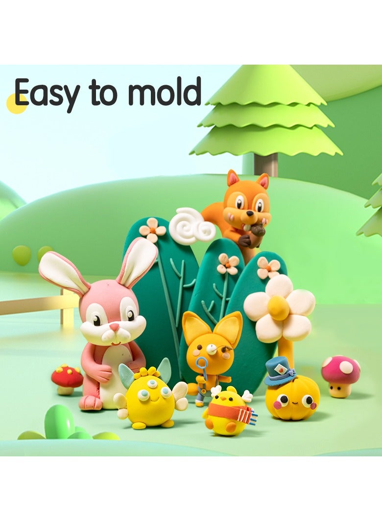 ديلي طين اصطناعي EY020 بـ24 لونًا، 200 غرام، مع 4 قوالب وأسطوانة واحدة – مثالي للعب الإبداعي - Image 5