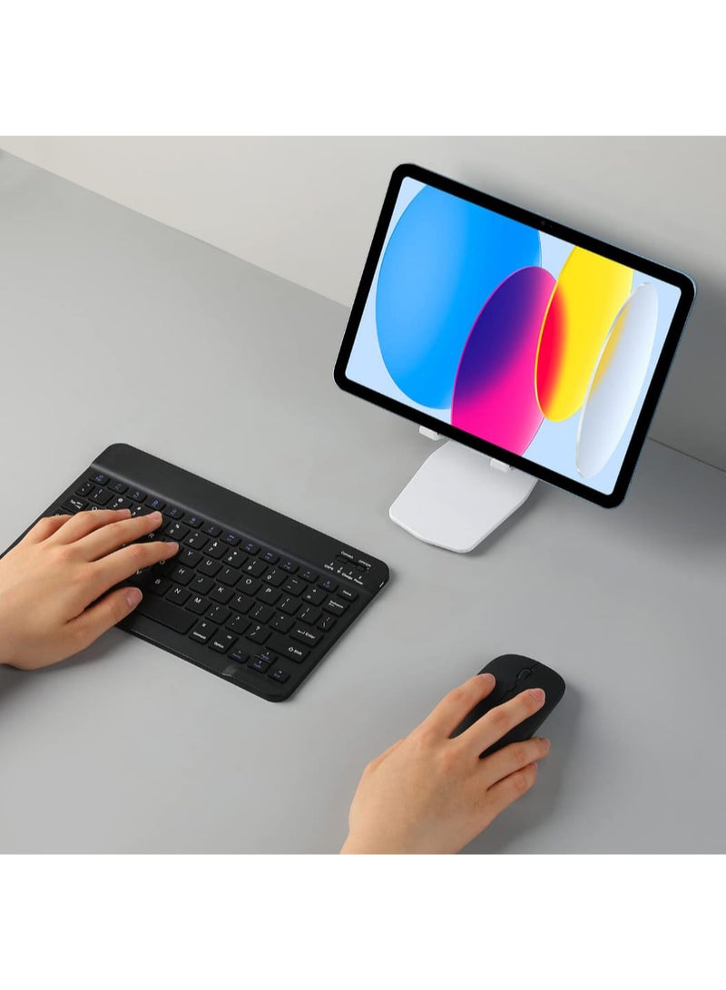 Ultra-Slim Wireless Bluetooth Keyboard and Mouse Set - Arabic & English Layout - Compatible with iPad, Tablets, Smartphones (iOS/Android) and Laptops - Portable & Stylish for Office and Study - Image 4