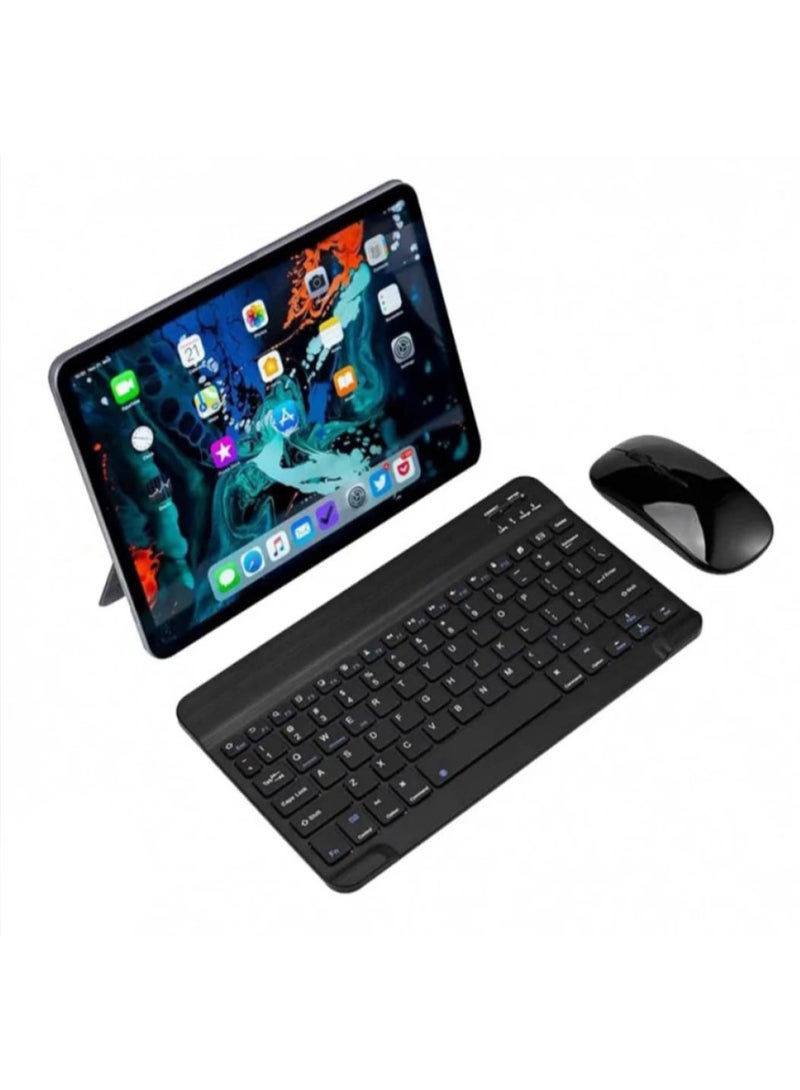 Ultra-Slim Wireless Bluetooth Keyboard and Mouse Set - Arabic & English Layout - Compatible with iPad, Tablets, Smartphones (iOS/Android) and Laptops - Portable & Stylish for Office and Study - Image 2