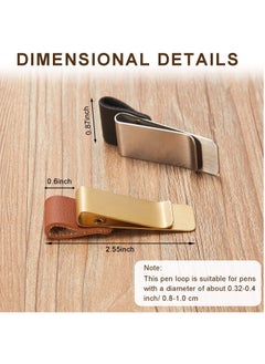 KASTWAVE 4PCS Pen Loop Holder Notebooks Pen Sleeve, PU Leather Pen Holder, Journals Notebooks Pen Loop with Clips for for Notebook and Clipboard at Home, Pocket, Office, Fit Most Pen Size  - Image 5
