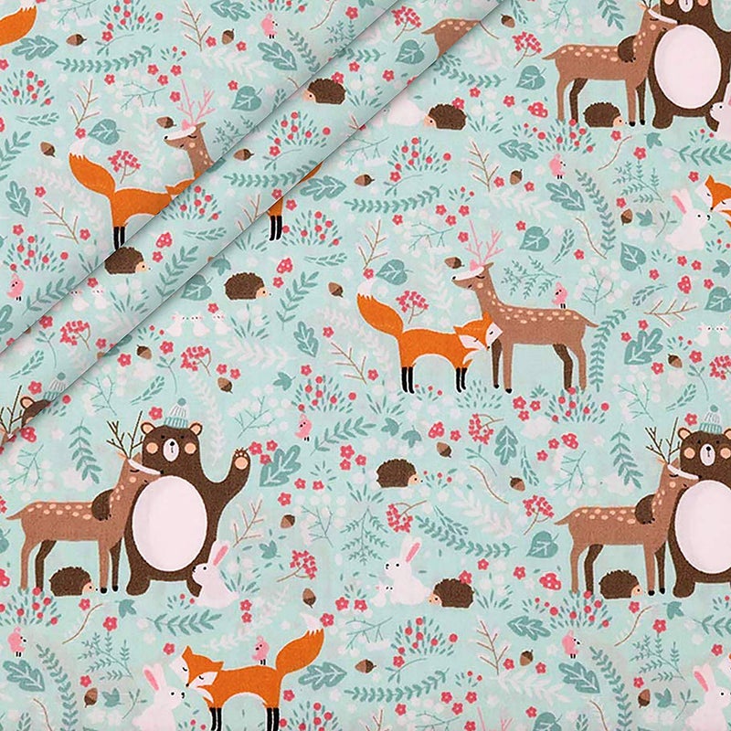 Aubliss 8pcs Fat Quarter Fabric Bundles 100% Cotton 19.6'' x 19.6''(50cm x 50cm) Quilting Cotton Craft Fabric Pre-Cut Squares Sheets for Patchwork Sewing Quilting Crafting(Forest) - Image 4