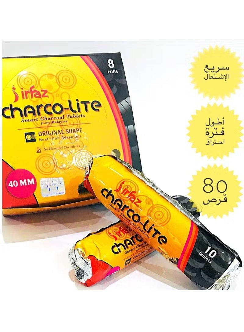 irfaz Charcoal Lite Smart Tab – 80-Piece Quick Light Charcoal Tablets | Long-Lasting, Smokeless, Easy to Ignite Charcoal for Bakhoor, Oud, Incense & Hookah - Image 2