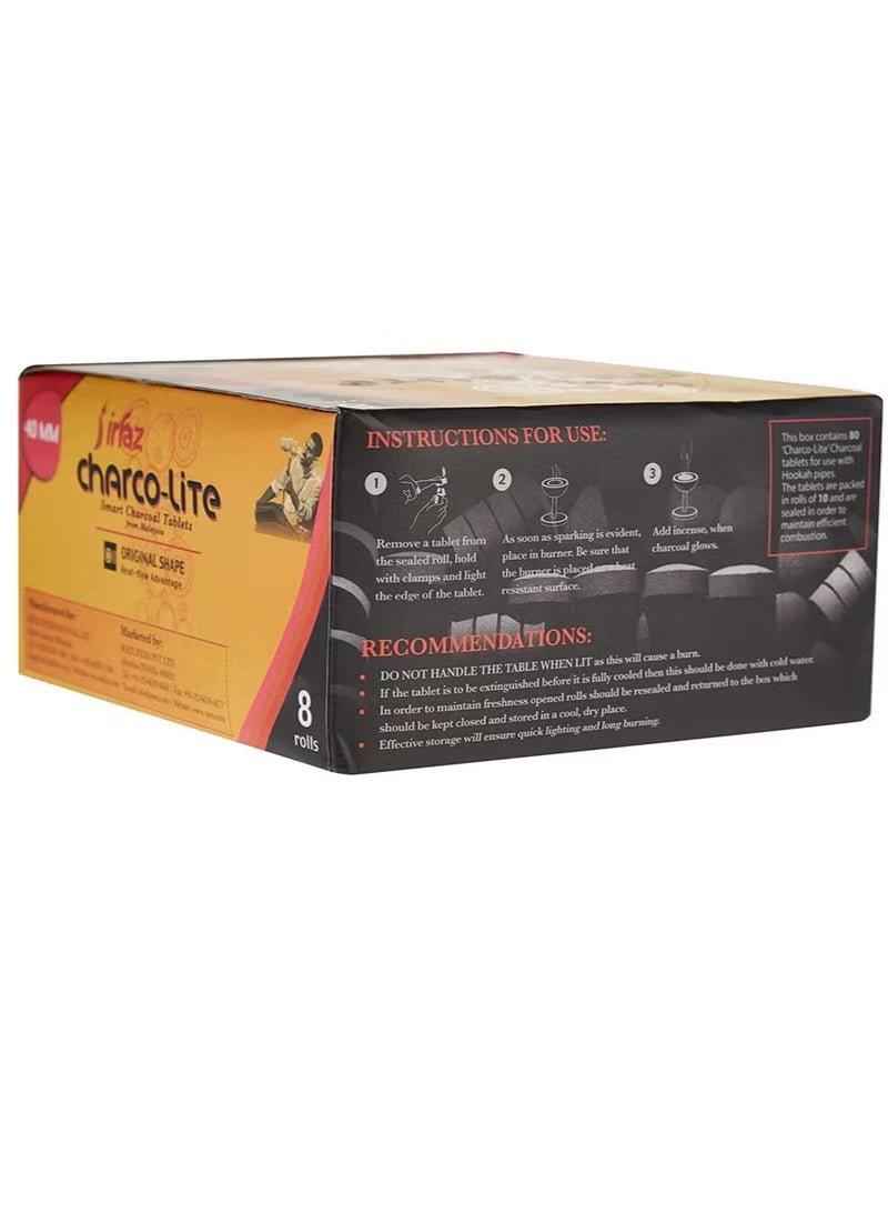 irfaz Charcoal Lite Smart Tab – 80-Piece Quick Light Charcoal Tablets | Long-Lasting, Smokeless, Easy to Ignite Charcoal for Bakhoor, Oud, Incense & Hookah - Image 3