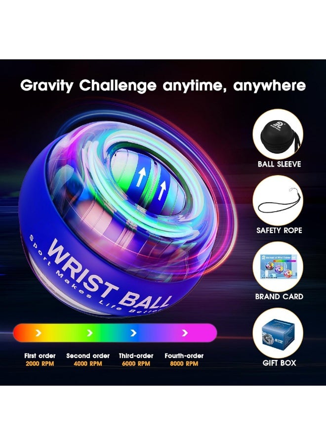 Meetion Wrist Trainer Ball Auto-Start Gyroscopic Forearm Exerciser Gyro Ball for Strengthen Arms, Fingers, Bones and Muscles With Led Light - Image 2