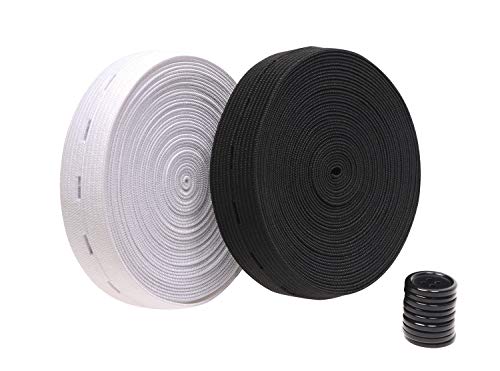 PENTA ANGEL PENTA ANGEL Penta Angel 2 Colors Elastic Sewing Bands 11 Yards 3/4 Inch Flatback Black and White Sewing Bands Spool  - Image 1