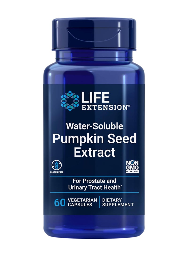 Life Extension Water-Soluble Pumpkin Seed Extract, 60 Vegetarian Capsules - Image 1