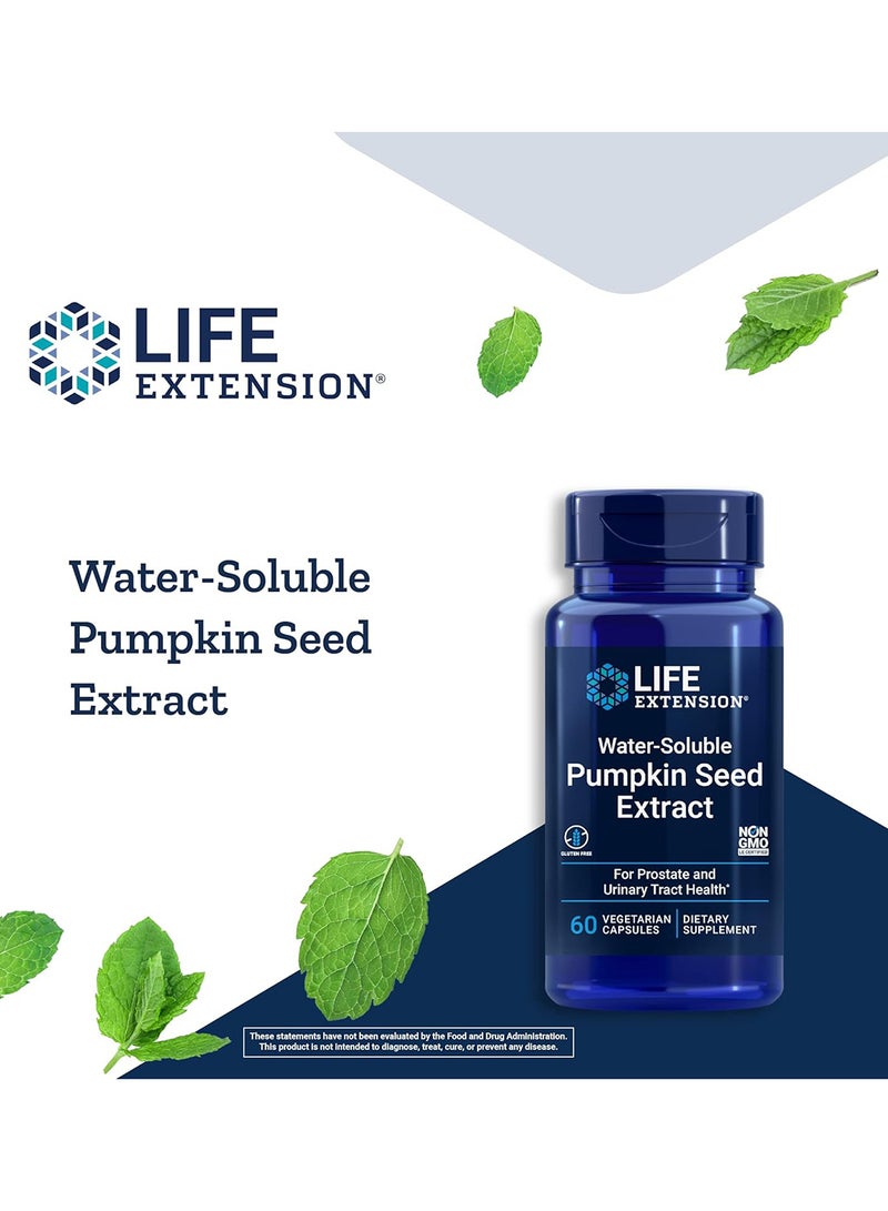 Life Extension Water-Soluble Pumpkin Seed Extract, 60 Vegetarian Capsules - Image 3
