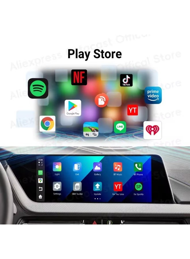أوتوكاست أوتو كاست OttoAiBox i3 بنظام أندرويد 13، صندوق ذكي بتقنية الذكاء الاصطناعي، يدعم CarPlay اللاسلكي، صندوق تلفزيون السيارة، يدعم Spotify وNetflix وGoogle، ملحقات سيارات BMW X3 وX5 - Image 2
