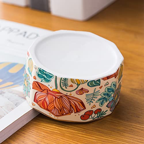 YOSCO Ceramic Paper Clip Holder Paper Clip Dispenser Organizer for Desk Cute Office Binder Clip Holder Bobby Pin and Hair Clip Holder (01-Flower) - Image 5
