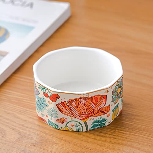 YOSCO Ceramic Paper Clip Holder Paper Clip Dispenser Organizer for Desk Cute Office Binder Clip Holder Bobby Pin and Hair Clip Holder (01-Flower) - Image 4