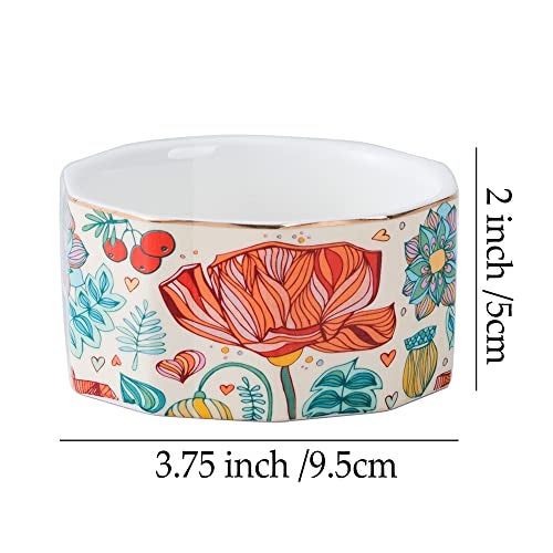 YOSCO Ceramic Paper Clip Holder Paper Clip Dispenser Organizer for Desk Cute Office Binder Clip Holder Bobby Pin and Hair Clip Holder (01-Flower) - Image 2
