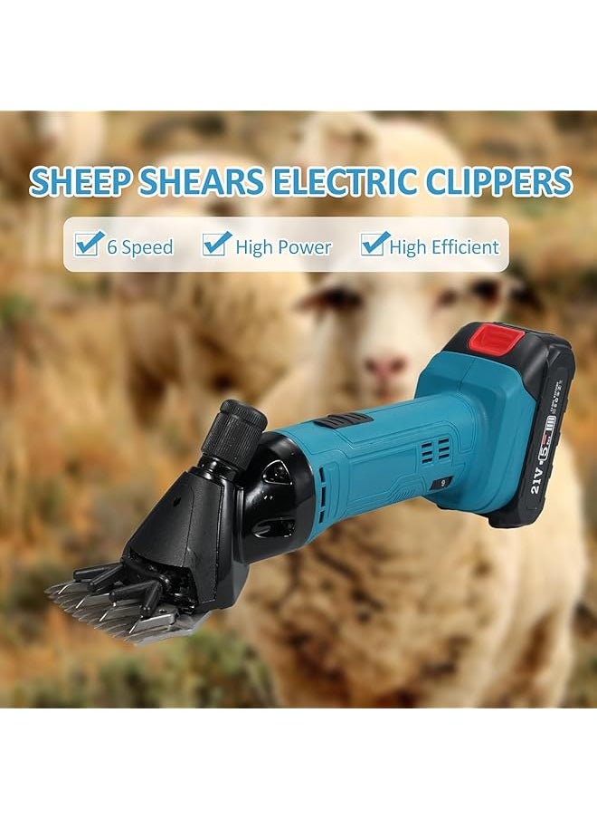 erorex - Electric Sheep Shears 500W 2400Rpm Professional Shearing Clipper 21V With 6 Speed For Shaving Fur Wool In Sheep Cattle And Other Farm Livestock With Lithium Batteries - Image 1