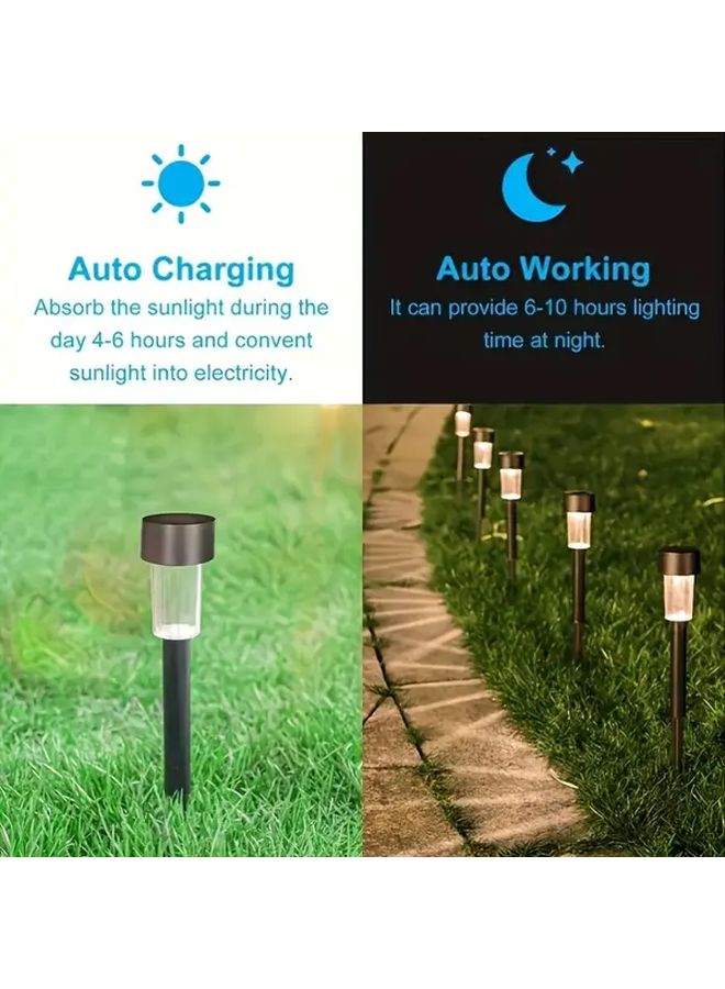 6 قطع مصابيح LED تعمل بالطاقة الشمسية للعشب في الهواء الطلق لحديقة المنظر الطبيعي مصباح أبيض - Image 5