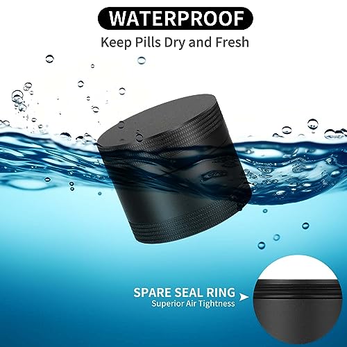 SOBAHIDO Small Daily Pill Box - Portable Waterproof Metal Pill Case for Pocket or Purse Aluminium Alloy Round Travel Pill Container Medicine Vitamin Organizer Unique Gift - Image 4