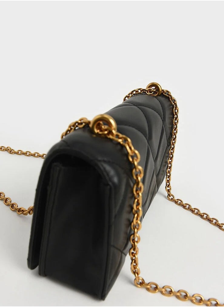 Charles & Keith - Paputo Chain Handle Quilted Long Wallet - Image 1