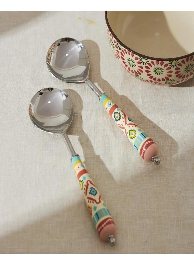 Chumbak Farmhouse Serving Spoons, Set of 2