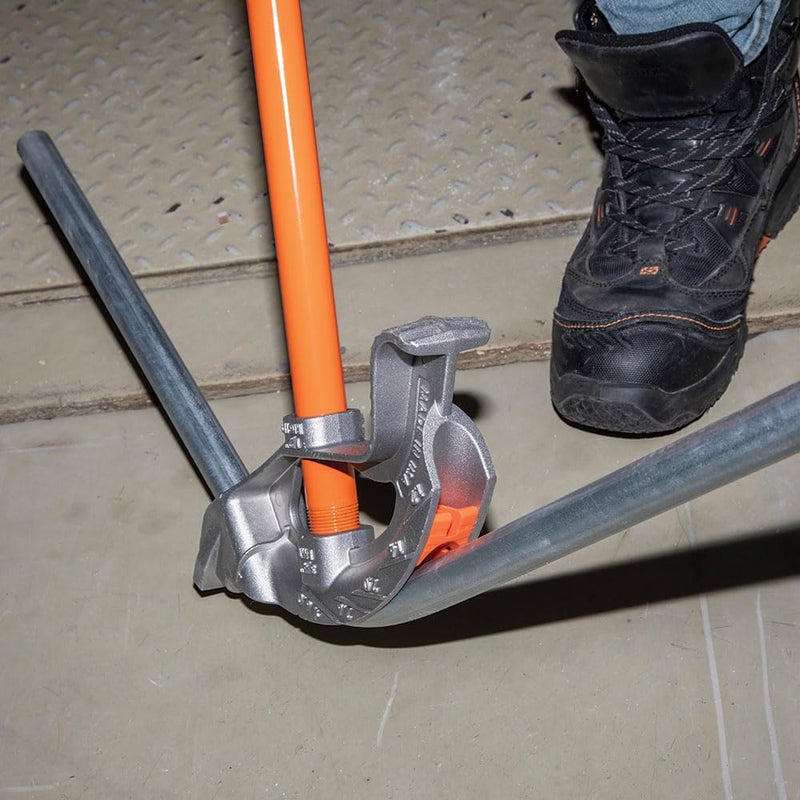 Klein Tools 51607 Aluminum Conduit Bender Full Assembly, 3/4-Inch EMT, 1/2-Inch Rigid, Wide Foot Pedal, Benchmark Symbols and Angle Setter - Image 4