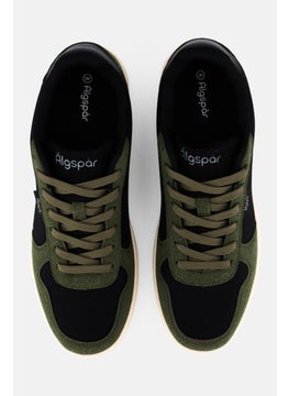 Algspar Men Brand Logo Lace Up Outdoor Shoes, Olive  - Image 3