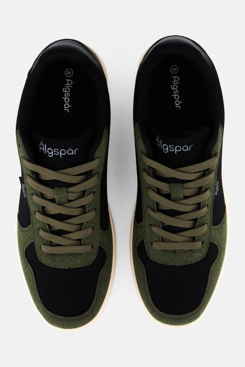 Algspar Men Brand Logo Lace Up Outdoor Shoes, Olive - Image 3