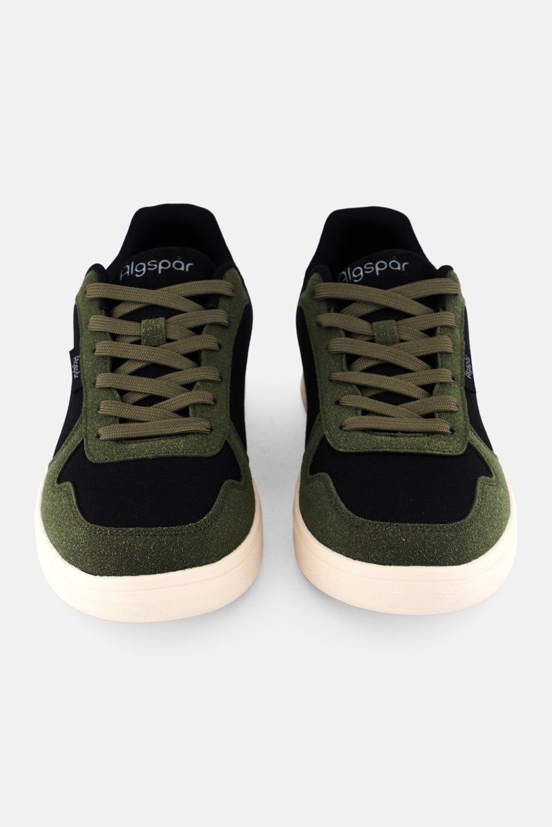 Algspar Men Brand Logo Lace Up Outdoor Shoes, Olive - Image 4