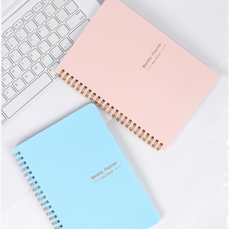 Aosemili Undated Weekly Planner, A5 Personal Goals Journal Non Dated Weekly Planner to Do List Notebook with Goal Habit Tracker Organizer, Cute Undated Week Planners with Spiral Binding for Kids School Work - Image 4