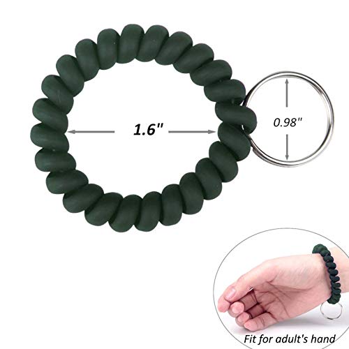 BIHRTC 5 Color Wrist Keychain Plastic Spring Flexible Spiral Coil Stretchable Wrist band Wristlet Bracelet Coil Key Chains Key Holder Key Ring for ID Badge Sauna Outdoor Sport - Image 2