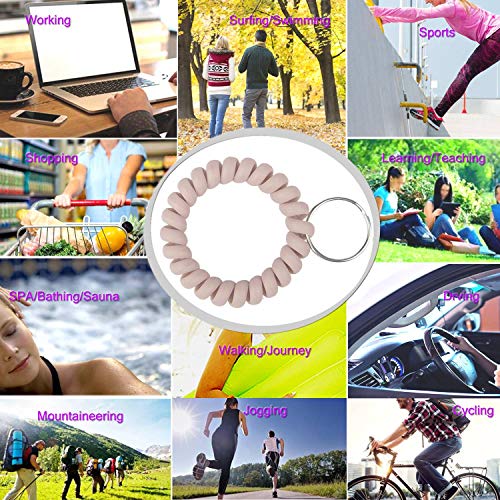 BIHRTC 5 Color Wrist Keychain Plastic Spring Flexible Spiral Coil Stretchable Wrist band Wristlet Bracelet Coil Key Chains Key Holder Key Ring for ID Badge Sauna Outdoor Sport - Image 5