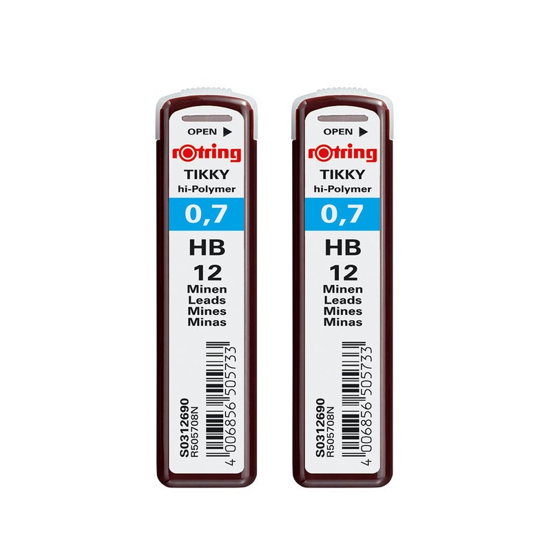 rOtring Lead Refills Hi-Polymer for Fine Mechanical Pencils 0.70mm HB - 2x 12 Leads - Image 3
