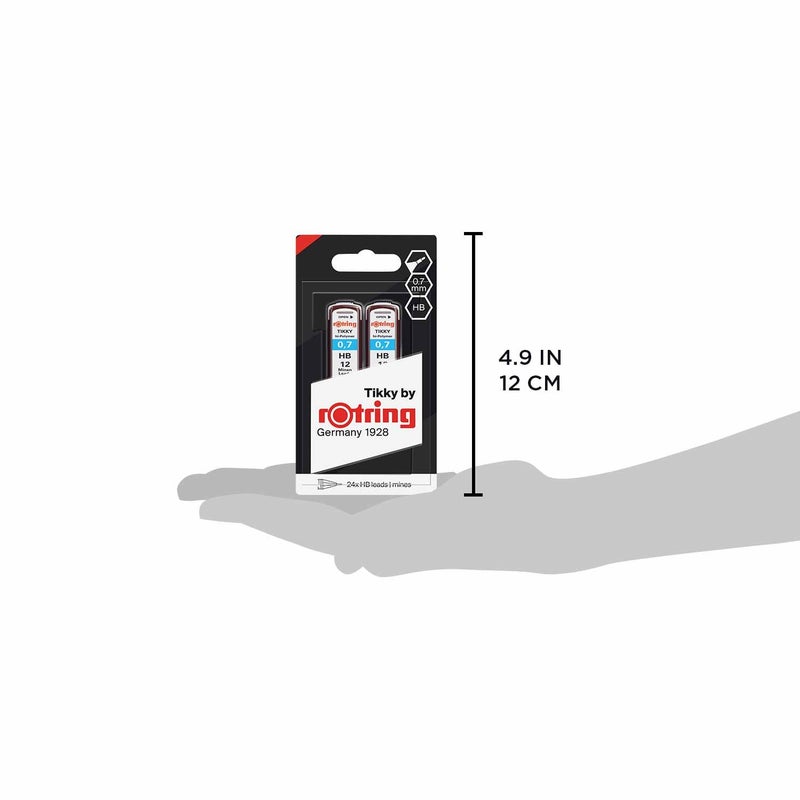 rOtring Lead Refills Hi-Polymer for Fine Mechanical Pencils 0.70mm HB - 2x 12 Leads - Image 4