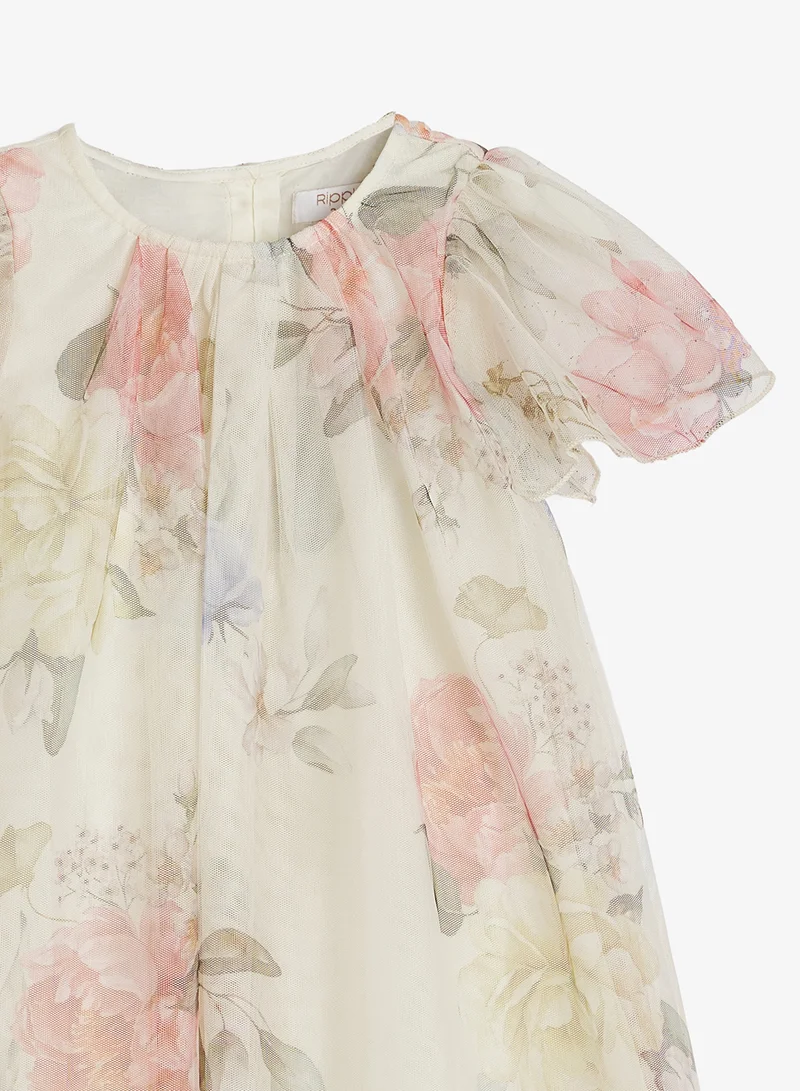 Ripples  Girls Blush Bloom Flowy Party Dress for Women | Best Price UAE